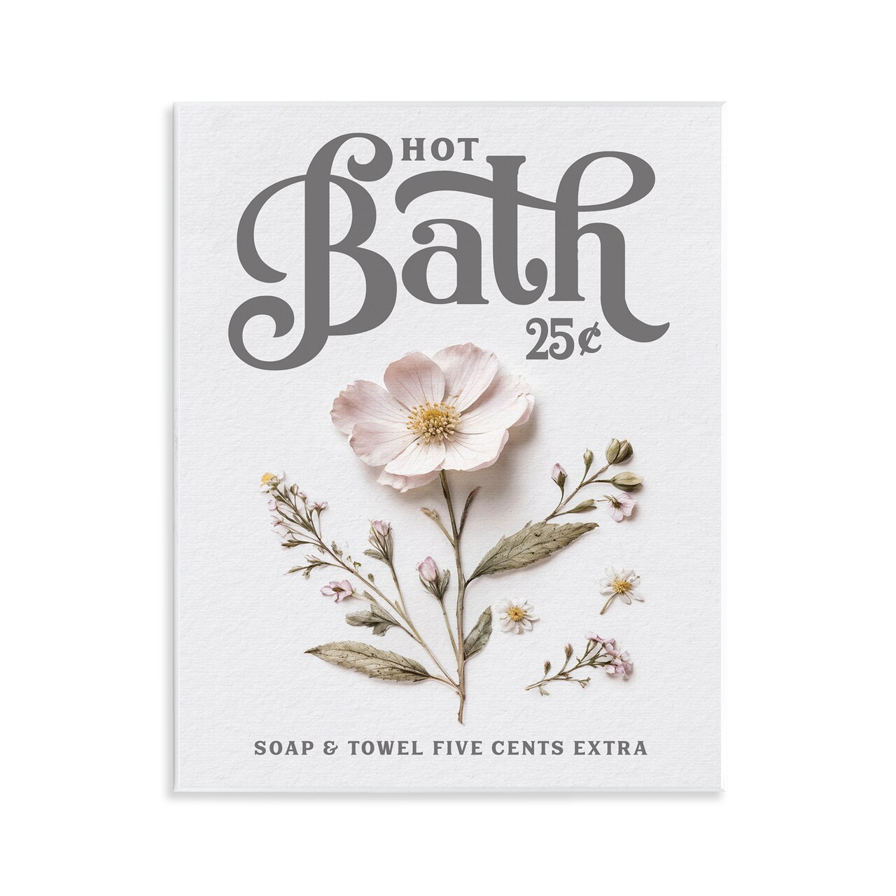 Stupell Industries Pressed Flower Vintage Bath Wall Plaque, design by Lettered and Lined
